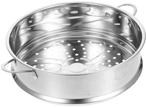 SHOWERORO Cesta De Vapor De Acero Inoxidable 24 Cm Orejas, Reutilizable, Porosa y Práctica, Vaporera Hogar, Adecuado Para Cocinar Al Vapor Pan, Verduras y Mariscos