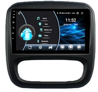 Radio de Coche Android 14 para Renault Trafic 3 2014-2021，9 Pulgadas Radio Double DIN inalámbrico, Bluetooth Carplay, Visión Trasera en Directo HD, Carga rápida GPS(M700S 8G+256G)