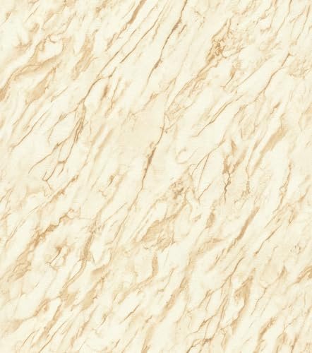 Rasch Selbstklebende Tapete Marmoroptik in Gold Creme Weiß 6,00 x 0,53 m | Ohne Kleister mit tesa-Klebetechnologie - Strukturierte Vliestapete Edel 'Carrara' für Wohnzimmer und Schlafzimmer