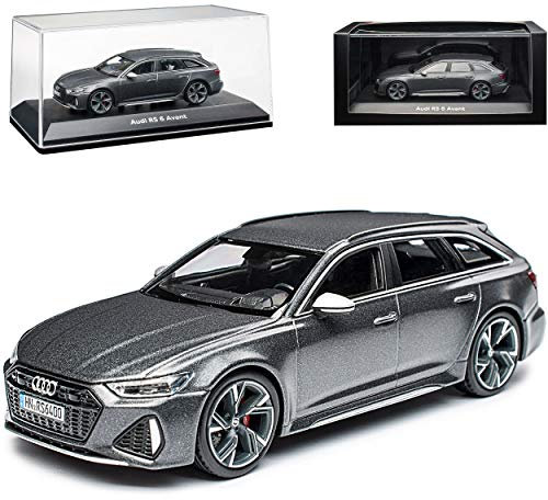 alles-meine.de GmbH A*u*d*i A6 RS6 C8 Avant Kombi Daytona Matt Grau Modell Ab 2018 1/43 Minichamps Modell Auto mit individiuellem Wunschkennzeichen