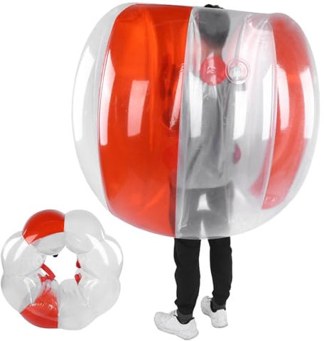 shenruifa 120 Cm Outdoors Bubble Bugs Active Play Soccer Toy für Aufblasbare Spielversorgungen für Erwachsene (Transparent rot)
