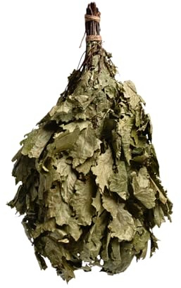 Oak Leaf Sauna Broom Venik, Natural Made Oak Branch Bath Whisk for Traditional Sauna & Steam Room, Russian Banya Whisk Twigs for Dry Sauna, Herbal Bath Massage Essentials, Sauna Accessories & Gifts