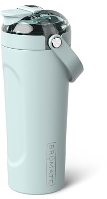 BrüMate MultiShaker Blender Shaker Bottle | 100% Leakproof Insulated Stainless Steel | Pre Workout and Protein Shaker Bottle for the Gym | 25oz (Blue Agave)