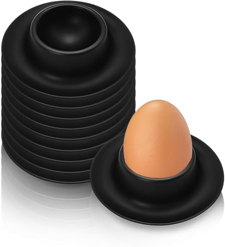 PjuQow 10 Stück Eierbecher, Eierbecher Schwarz, Wenden Sie Zum Perfekten Essen Eier Design, Ideal Für Haushalt Und Gastronomie, Eierhalter Mit Praktische Aufnahme Und Überlaufschutz