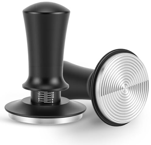 HISUEKIG Coffee Tamper 53mm, Spring Loaded Espresso Tamper with Stainless Steel Base, Tamper Fit 53.3 mm/53.5 mm/54 mm Portafilter, Coffee Machine Accessories