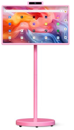 VLH 32 Portable Smart TV with Android 15, 1080P Touch Screen Monitor, EDLA-Certified, 8GB RAM 128GB Storage, Touchscreen Display, Rotatable Screen & Adjustable Height, Wireless Casting