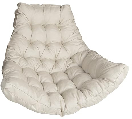 sunnypillow Hängesessel Kissen - Auflage für Rattan & Polyrattan Hängeschaukel - Polster, Sitzauflage für Hängekorb - Dicke 13cm, UV - beständig, wasserdicht, Outdoor/Indoor - Cremefarben
