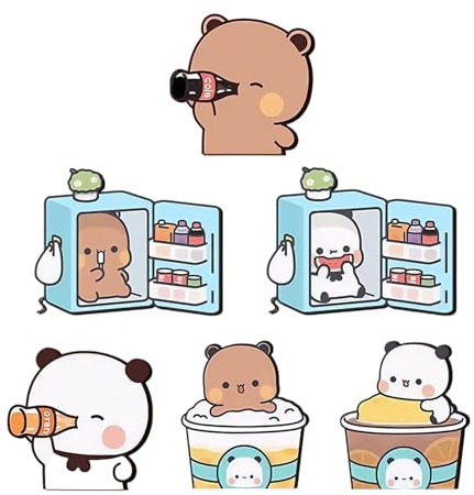 6 Stück Bubu Dudu Kühlschrankmagnete Set, Kawaii Anime Kühlschrank Magnet aus PVC, Starke Magnete Kühlschrank für Notizen & Fotos, Lustige Kühlschrankmagnet Kinder & Erwachsene