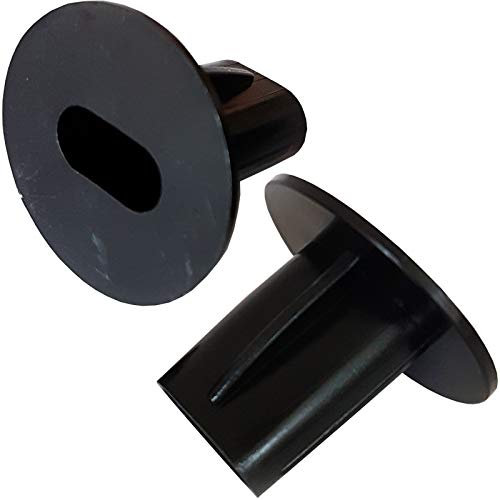 10x 8mm Black Twin/Double Shotgun Cable Entry Bushes/Grommets - Feed Through Wall/Brick Cover – Coaxial/Satellite Hole Tidy Plate Caps – CCTV/DVR
