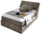 Stella Trading TOLEDO 2 Boxspringbett 120x200 mit Bettkasten, Schlamm - Bequemes Bett mit 7-Zonen-Federkern Matratze H2-H3 & Komfortschaum Topper - 121 x 110 x 235 cm (B/H/T)