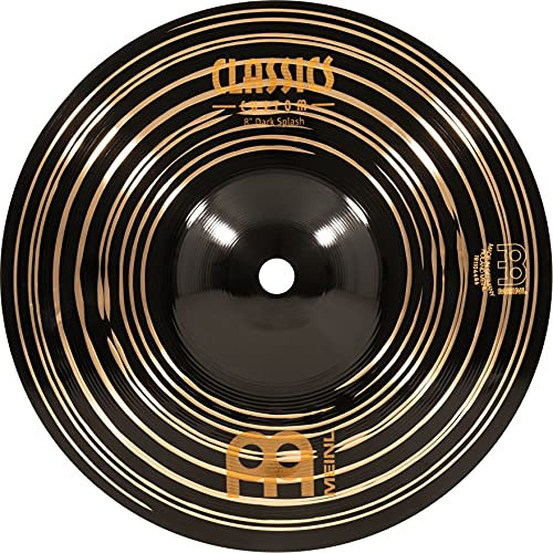 Meinl Cymbals Classics Custom Dark Plato Splash de 8 pulgadas (20,32cm) Platillos de Batería - Bronce B12, Acabado Oscuro (CC8DAS)
