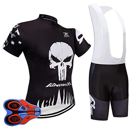 Moxilyn Ciclismo Uomo 20D Gel Salopette Pantaloncini Corti Imbottiti Set di Abbigliamento Ciclista (B4S, L)