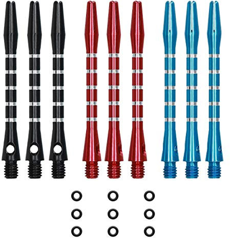 kwmobile Dart Shafts Set mit Gummi Ring - aus Aluminium - 2ba Gewinde - 48mm lang - Dartpfeil-Schäfte Dartschäfte - versch. Farben und Anzahl