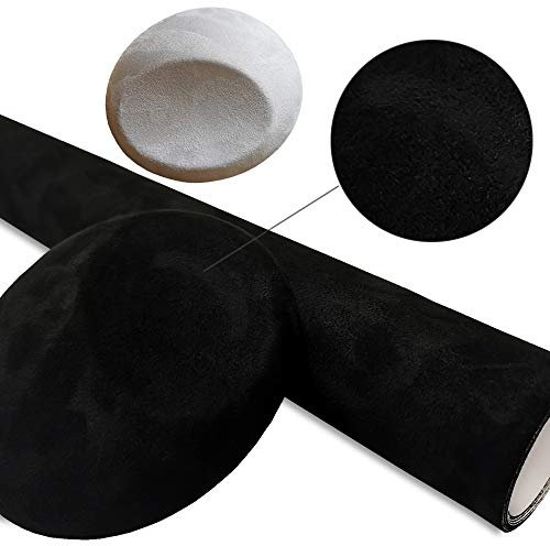 Rapid Teck® (28€/m²) Mikrofaser Folie selbstklebend Hell Grau 3D Wildleder 60 cm x 152 cm Velvet Stoff Folie BLASENFREI