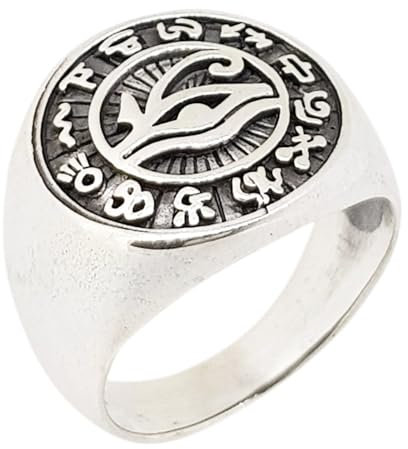 Treasure Bay Ring aus 925er-Sterlingsilber, Augen des alten Ägypten, für Herren, Sterling Silber