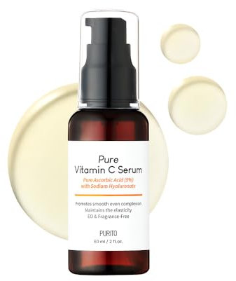 PURITO Rein Vitamin C Serum 60ml 2.0 fl.oz, Serum mit natürlichen Inhaltsstoffen, Vitamin C, vegan & tierversuchsfrei, hypoallergen, beruhigend, parfümfrei, koreanische Hautpflege