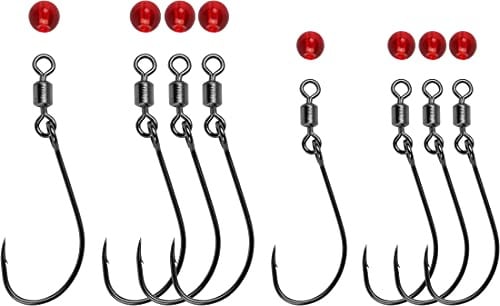 Storfisk fishing & more 8er Set Spezialhaken Angelhaken mit integriertem Wirbel und Glasperle für Durchlaufblinker