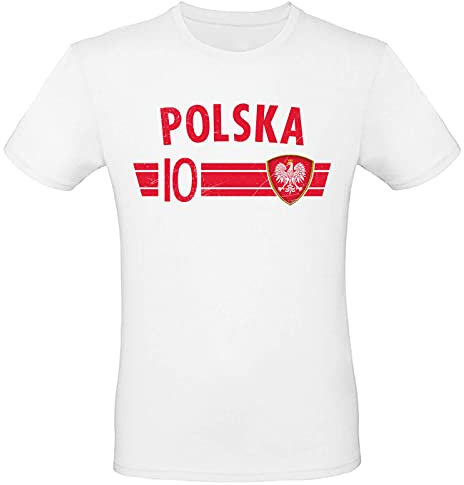 EM Fan Shirt Polska Europameisterschaft 100% Baumwolle T-Shirt Rundhals Fanartikel Alle Größen Herren Damen Fan-Shirt, Größe wählen:L, Land wählen:Polen