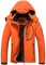 SUOKENI Damen Wasserdicht Warm Winter Schneemantel Kapuze Regenmantel Ski Snowboard Jacke, Orange/Abendrot im Zickzackmuster (Sunset Chevron), XL