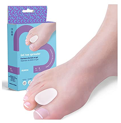 Feet BCN - 4 separatori per dita dei piedi in gel | Corregge e rilassa la posizione sovrapposta delle dita dei piedi | Previene i calli | Indolore | Taglia S