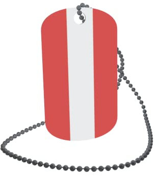 U24 Dog Tag Erkennungsmarke ID Tag an Kette Flagge Österreich_Alu 30 x 50 mm