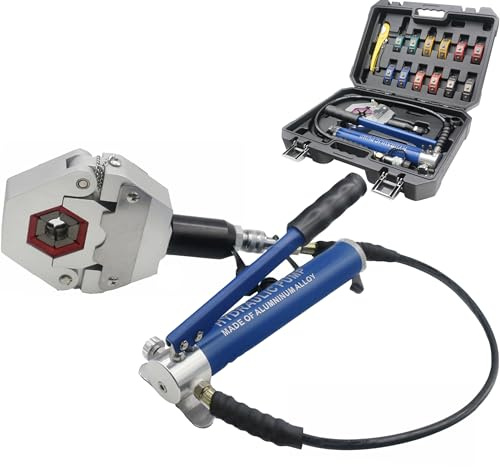 Strumento di crimpatura idraulica AC Kit manuale per crimpatrice per tubi CA Aria condizionata ad alta pressione per raccordi per tubi spinati e perline Strumento di riparazione automatica (IG-7842M