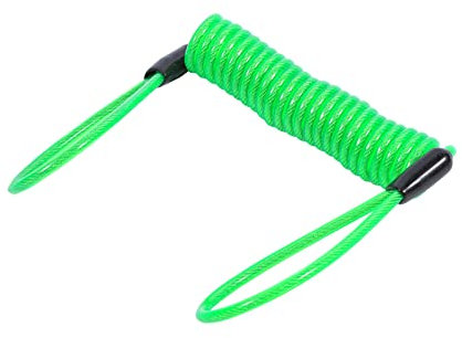 Qiilu cable de verrouillage de disque Câble de Serrure de Disque de, câble de Bobine de Rappel de Ressort de sécurité d'antivol de Moto d'alarme de vélo de Moto(Vert Fluorescent)