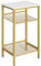 HOOBRO Beistelltisch, Telefontisch mit 2 verstellbaren Gitterablagen 38 x 28 x 74 cm, Sofatisch, Kaffeetisch, Industrie-Design, Weiß und Gold EDW01DH01G1