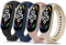Vancle 4PACK Armbands für Xiaomi Mi Band 7 Armband für Damen Herren,Silikon Sport Weiches Ersatzarmband Uhrenarmband für Xiaomi Mi Band 7(Schwarz/Navy blau/Roségold/Gold)