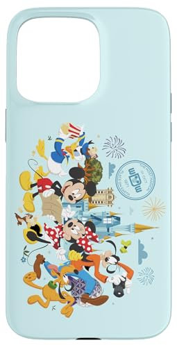 iPhone 15 Pro Max Walt Disney World 50th Anniversary Mickey and Friends Blue Case