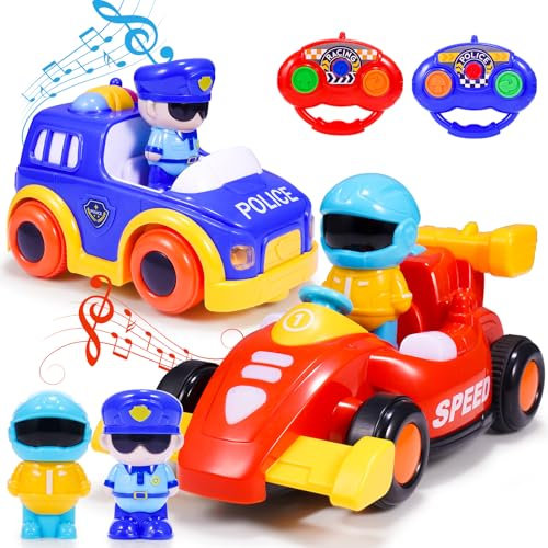 Happygolucky Ferngesteuertes Auto Ab 2-4 Jahre, Renn-Polizei Auto Spielzeug Ab 2 3 4 Jahre Junge Mädchen Kinderspielzeug Ab 2-4 Jahre Geschenk Junge Mädchen 2-4 Jahre Spielzeug Mädchen Junge 2-4 Jahre