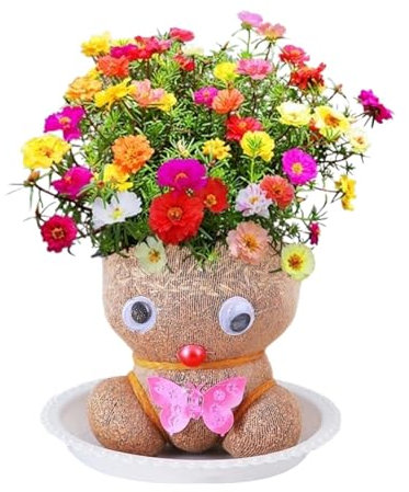 Muñeca Con Cabeza De Hierba, Planta De Muñeca Con Cabeza De Hierba En Crecimiento, Maceta De Cabeza De Muñeca, Plantas En Maceta Para Niños, Plantas Verdes De Escritorio(muñeca de flores + bandeja)