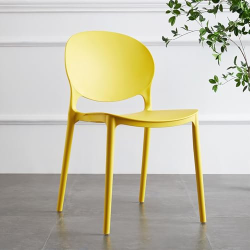 2 stapelbare Esszimmerstühle aus Kunststoff, moderne Küche, stapelbar, für drinnen und draußen, Restaurant, Café, Bistro, belastbar, 150 kg Stapelstuhl, Montage frei