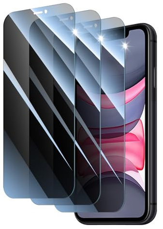 Fynorao 3 Stück Sichtschutz Panzer Schutz Glas für iPhone 11/iPhone XR, Anti-Spähen Gehärtetes Glas Schutzfolie, Panzerglas Privacy Panzerfolie Displayschutzfolie, 9H Härte, Anti- Kratzer