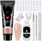 8Pcs Poly Gel Nail Kit - Acrylic Polygel Nail Kit - Nude Nail Extension Kit - 15ml Strengthener Thickening Extension Nail Gel with Nail Tool - Builder Gel Nail Kit for Beginners Nails Art