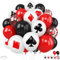 Poker-Luftballons, 30,5 cm, Casino-Themen-Party-Ballons, schwarz, weiß, rot, Latex-Ballon, rot, schwarz, Happy für Poker, Casino-Nacht, Partyzubehör, Poker, Geburtstagsdekorationen, 30 Stück