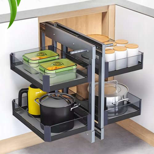 HFGHGDF Auszüge für Küchenschränke, Eckschrank Küche Organizer mit 4 Körben, Regal, Eckschrank Für, Küchenregal Ausziehbar für die Küche zu Hause(800)