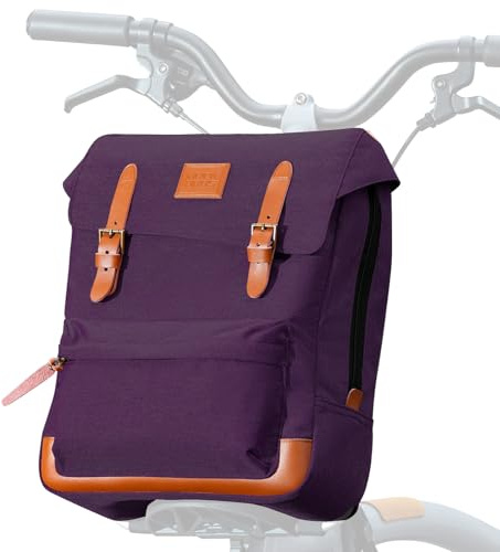 ROCKBROS Fahrrad Lenkertasche Für Brompton Faltrad Rucksack mit Laptopfach | Fahrradtasche Multifunktional für Damen und Herren, Lila