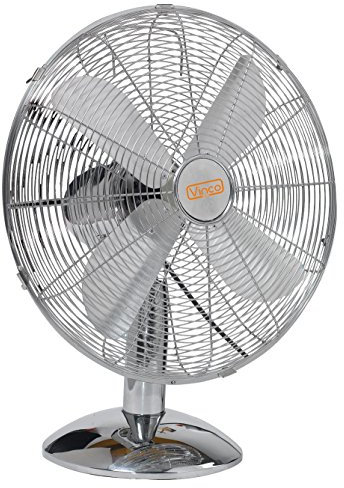 Ventilatore da tavolo cromato Vinco 30 cm 3 velocità oscillazione 70603