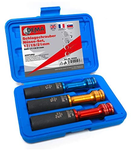 DEMA Schlagschrauber Nüsse Set 17/19/21mm