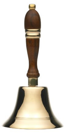 30-515 Glocke, Altarglocke, Tischglocke, Handglocke, Kirchenglocke, Weihnachtsglocke mit Holzgriff 26 cm Höhe