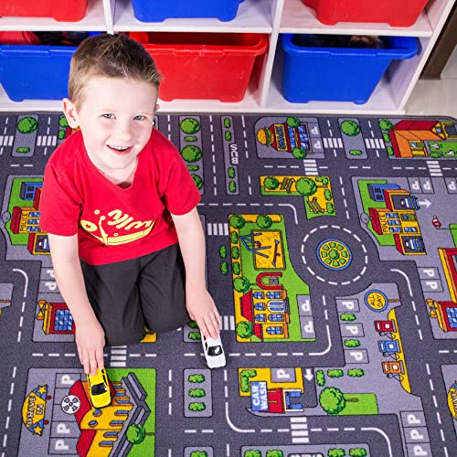 The Rug House Children's Fun & Colourful Roads Play Mat - 80cm x 120cm