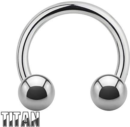 Treuheld® | Hufeisen Piercing Ring | 1,2mm x 8mm | Kugeln 3mm | Titan G23 | Silber | Circular Barbell für Septum, Tragus, Lippe, Bauchnabel