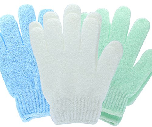 ATHENA BATH AND SHOWER EXFOLIATING GLOVES(GREEN, BLUE OR WHITE - NO CHOICE OF COLOUR)