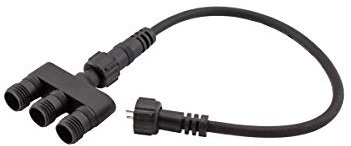 Kerry Electronics 3 Wege Verteiler, Mehrfachstecker für 12V Niedervoltstecksystem IP44, für LED-Beleuchtung und Pumpen, für Außenbereich, Outdoor, Gartenleuchten