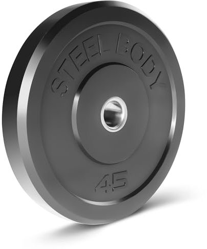 SteelBody Unisex-Erwachsene STBR-0045 Olympische Hantelscheibe, schwarz, 45-Pound