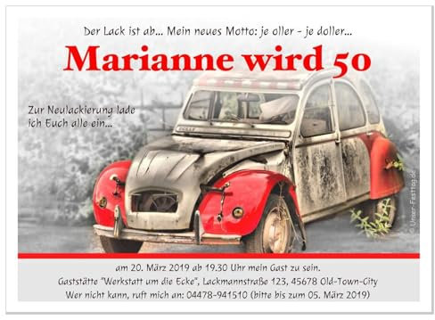 Einladungen zum Geburtstag, für jedes Alter möglich, lustig witzig 30 40 50 60 70, 10 Karten