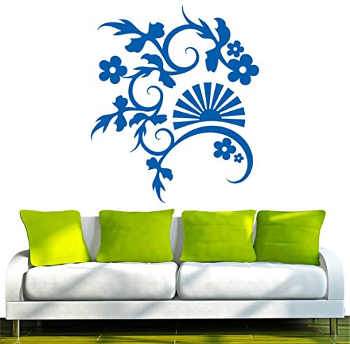 INDIGOS UG Wandtattoo - Wandaukleber d36 wunderschöne Ranke 120x101 cm - türkis - Dekoration Küche Bad Büro Hotel