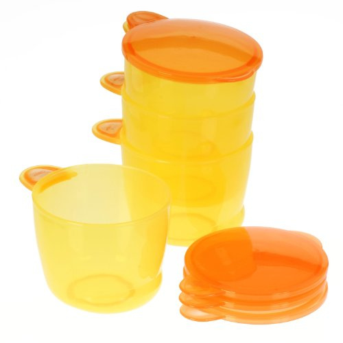 Vital Baby Babys erste Snackschale inkl. Deckel für unterwegs/Snackbox mit Deckel/Snack Becher, die praktische Lösung für krümelfreie Leckereien - 4 Stück