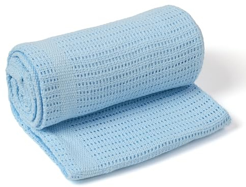 Clair de Lune Decke für Kinderwagen und Reisen, extra weiche gebürstete Baumwolle, Blau